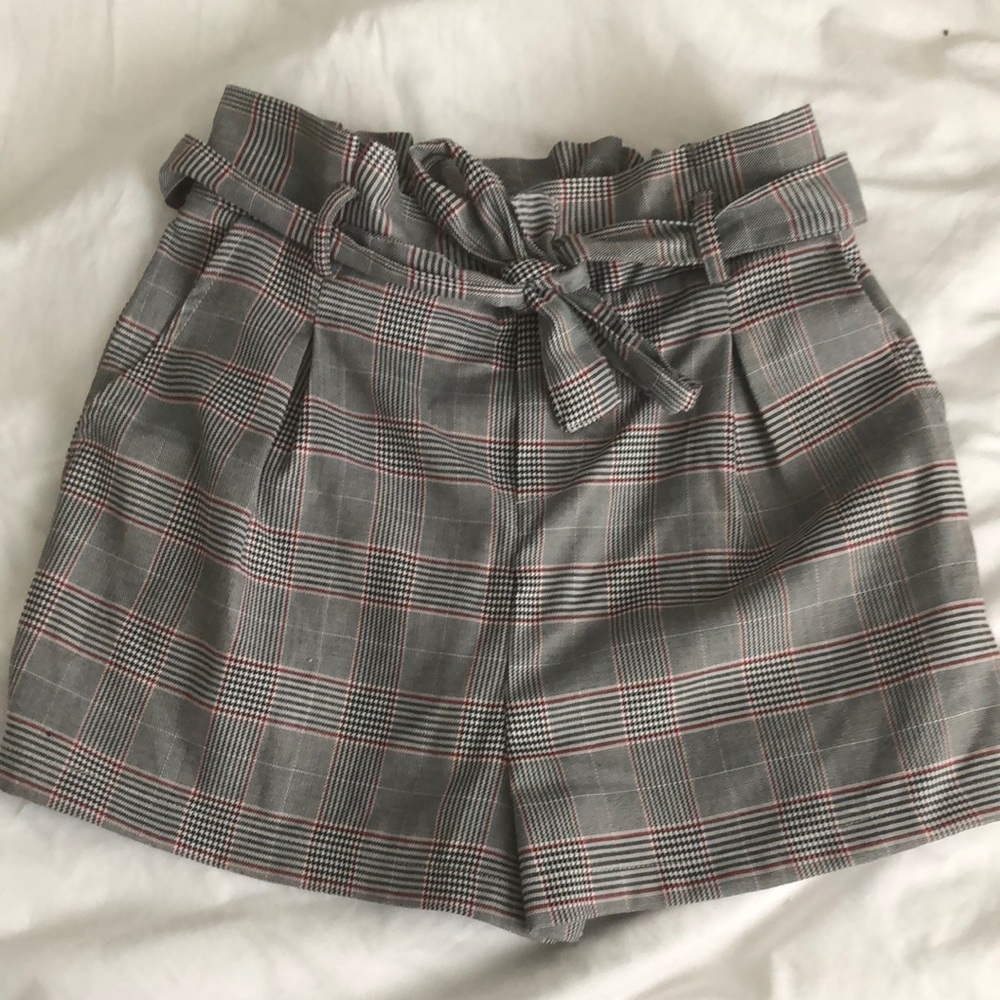 Grey plaid shorts